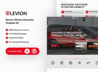 Levion – Electric Vehicle Elementor Template Kit