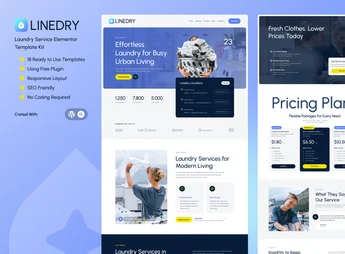 Linedry – Laundry Service Elementor Template Kit