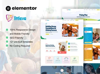 Littleva – Kindergarten & Child Care Elementor Pro Template Kit