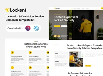 Lockent – Locksmith & Key Maker Service Elementor Template Kit