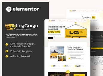 LogCargo – Logistic Cargo Transportation Elementor Template Kit