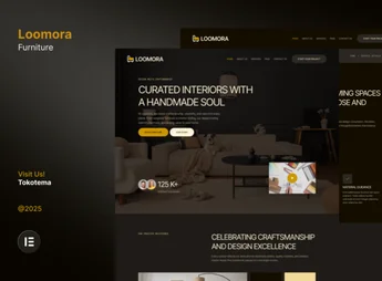 Loomora – Dark Handmade Furniture & Interior Design Website Elementor Template Kit