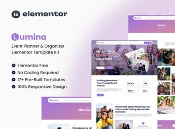 Lumina – Event Planner & Organizer Elementor Template Kit