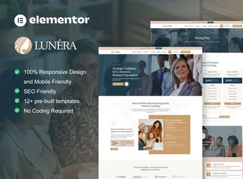 Lunera – Feminine Business Coaching Elementor Pro Template Kit