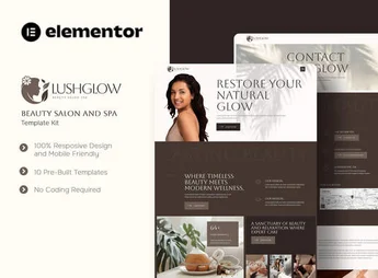 Lushglow – Beauty Salon & SPA Elementor Template Kit