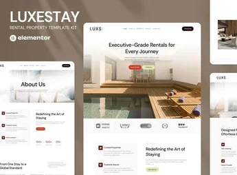 LuxeStay – Rental Property Elementor Template Kit
