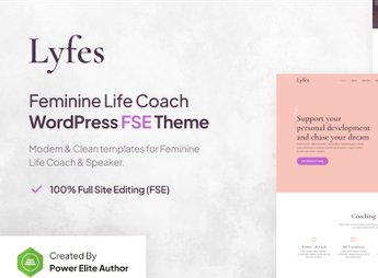 Lyfes – Feminine Life Coach & Speaker FSE WordPress Theme