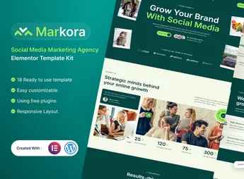 Markora – Social Media Marketing Agency Elementor Template Kit