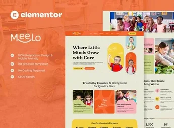 Meelo – Kindergarten & Child Care Elementor Pro Template Kit