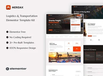 Meridax – Logistics & Transportation Elementor Template Kit