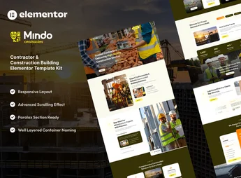 Mindo – Contractor & Construction Building Elementor Template Kit