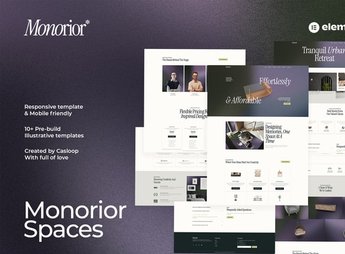 Monorior Space – Gradient Interior Elementor Template Kit