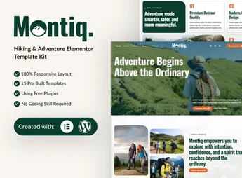 Montiq – Hiking & Adventure Elementor Template Kit