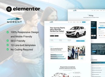 Morent – Car Rental Elementor Pro Template Kit