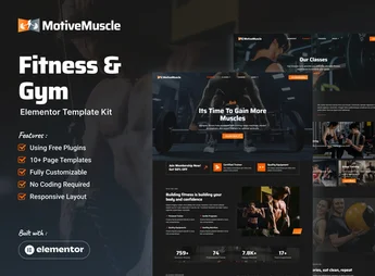 MotiveMuscle – Fitness & Gym Elementor Template Kit