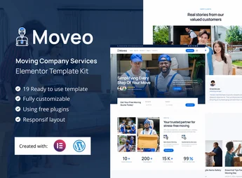Moveo – Moving Company Services Elementor Template Kit