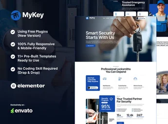 MyKey – Locksmith & Key Maker Services Elementor Template Kit