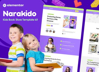 Narakido – Kids Bookstore Elementor Template Kit