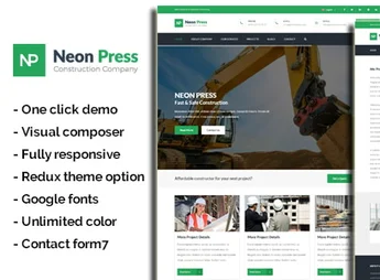 NeonPress – Business Construction WordPress Theme