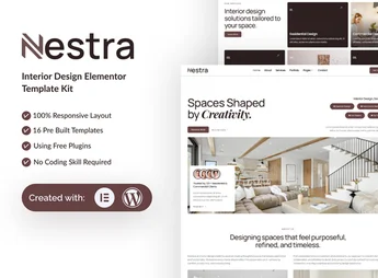 Nestra – Interior Design Elementor Template Kit