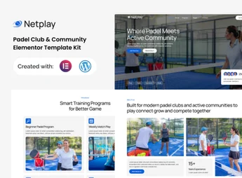 Netplay – Padel Club & Community Elementor Template Kit