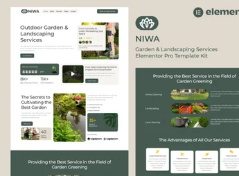 Niwa – Garden & Landscaping Services Elementor Pro Template Kit