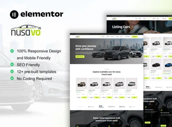 Nusavo – Car Rental Elementor Pro Template Kit