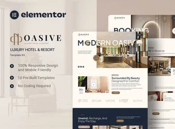 Oasive – Luxury Hotel & Resort Elementor Template Kit