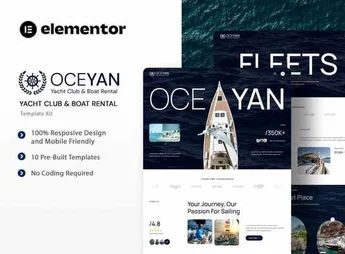 Oceyan – Yacht Club & Boat Rental Elementor Template Kit