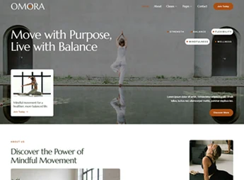 Omora – Pilates & Yoga Studio Elementor Template Kit
