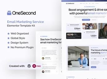 OneSecond – Email Marketing Service Elementor Template Kit