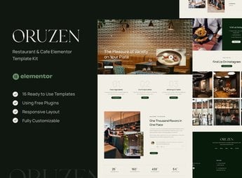 Oruzen – Restaurant & Cafe Elementor Template Kit