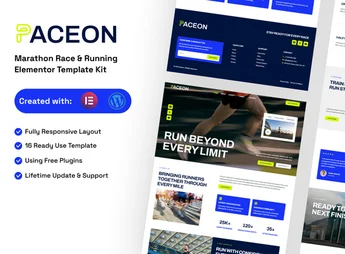 Paceon – Marathon Race & Running Elementor Template Kit