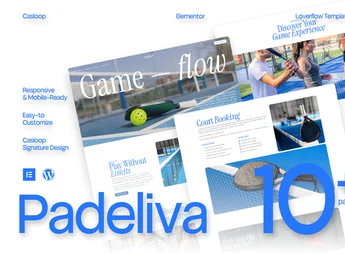 Padeliva – Modern Sporty Padel & Tennis Elementor Template Kit
