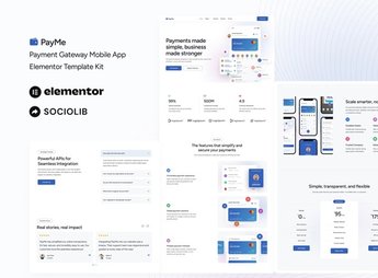 PayMe – Payment Gateway Mobile App Elementor Template Kit