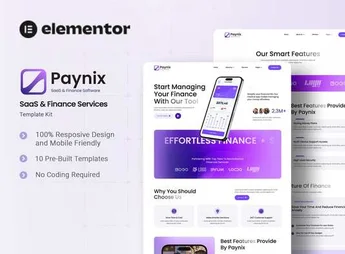 Paynix – SaaS & Finance Services Elementor Template Kit