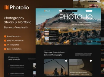 Photolio – Photography Studio & Portfolio Elementor Template Kit