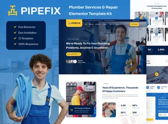 Pipefix – Plumber & Repair Services Elementor Template Kit