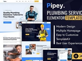 Pipey – Plumber Services Elementor Template Kit