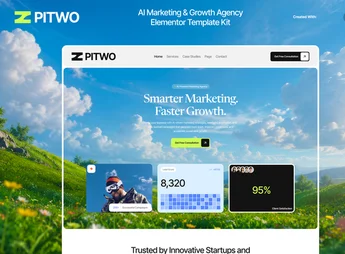 Pitwo – AI Marketing & Growth Agency Elementor Template Kit