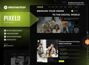 Pixelo – Digital Agency Elementor Template Kit