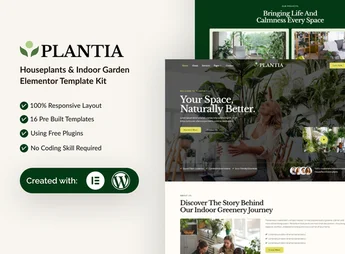 Plantia – Houseplants & Indoor Garden Elementor Template Kit
