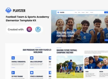 Playster – Football Team & Sports Academy Elementor Template Kit