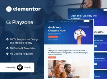 Playzone – Game Rental & Device Care Elementor Template Kit