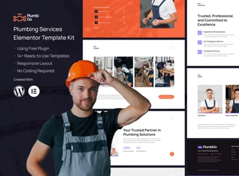 PlumbiGo – Plumbing Services Elementor Template Kit