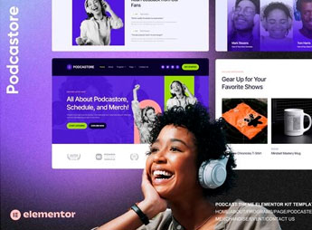 Podcastore – Podcast & Merch Store Elementor Kit