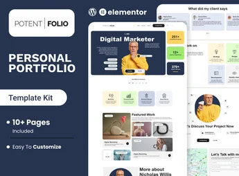 PotentFolio – Digital Marketer Portfolio Elementor Template Kit