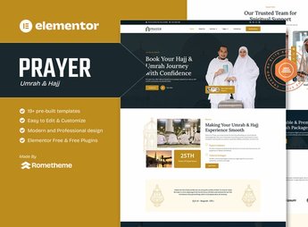 Prayer – Umrah & Hajj Tour Travel Elementor Template  Kit