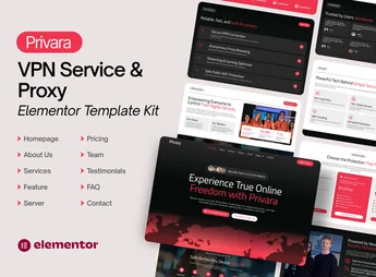 Privara – VPN Service & Proxy Elementor Template Kit