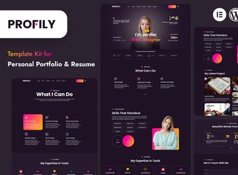 Profily – Personal Portfolios & Resume Elementor Template Kit